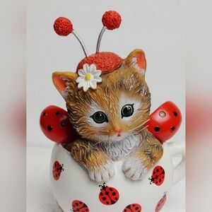 Cute as a Bug  Kitten Figurine Cups of Affection Collectible ~ Hamilton Coll.